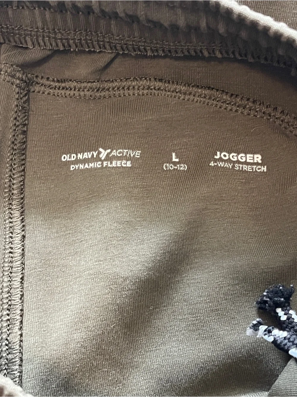 Old Navy Olive Green Kids Joggers with Black Zipper Pockets